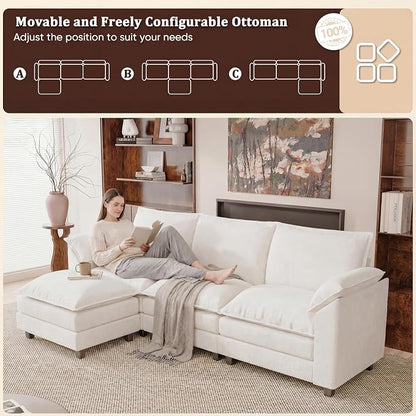 118.9" Modular Sectional Cloud Couch 3-Seat Sofa Set - Image 4