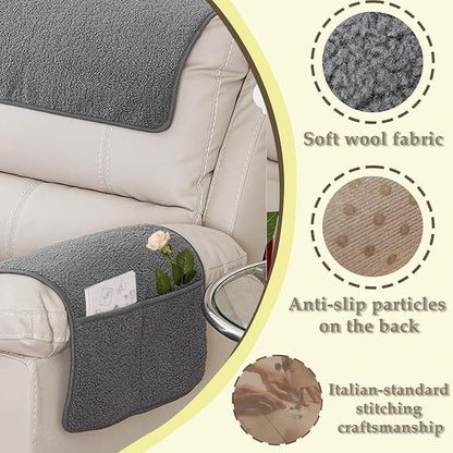 Armrest Covers - Arm Chair Covers Set of 3 Recliner Chair Covers, - Image 4