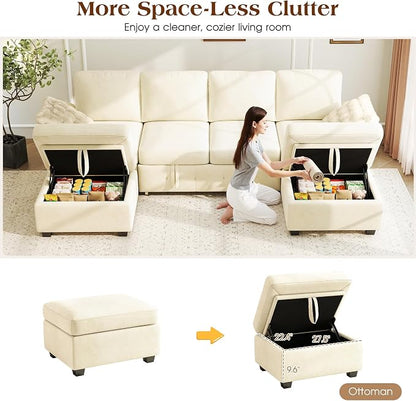 Ihanherry L-Shaped Sectional Sofa Bed, 6-Seater Convertible Pull Out Sleeper - Image 5