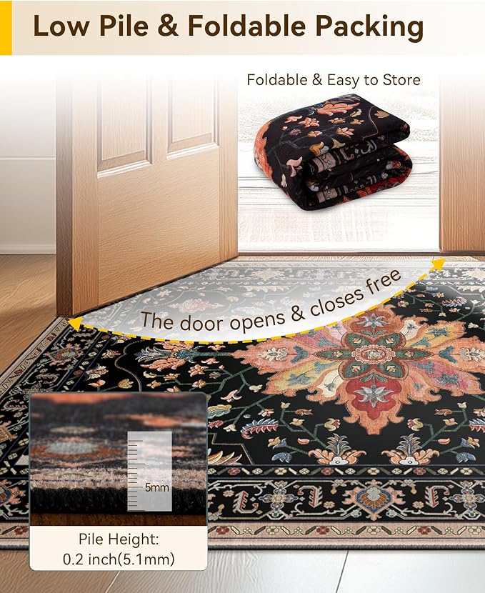 RELEANY Washable Area Rug, Runner 2'6"x14', Water Repellent, Pet Friendly - Image 6