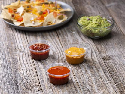 [2 oz - 200 Cups Clear] Diposable Plastic Portion Cups No Lids, Small Mini Containers For Portion Controll, Jello Shots, Meal Prep, Sauce Cups, Condiments, Medicine,