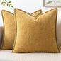 MIULEE Decorative Couch Throw Pillow Covers 18x18 Inch Gold 2 Pack | Mustard by MIULEE