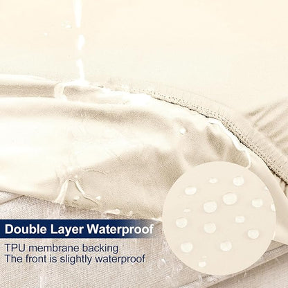 Smiry Waterproof Patio Cushion Covers, Stretch Outdoor Furniture Covers | Couch - Image 2