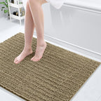Arotive Luxury Chenille Bathroom Rug Mat, Extra Soft Thick Absorbent Shaggy Bath Rugs, Non-Slip Machine Wash Dry, Plush Bath Mats for Bathroom, Shower and Tub, 40x32, Camel