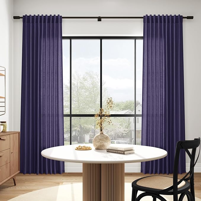 Purple Linen Curtains 72 Inch Long - Image 6