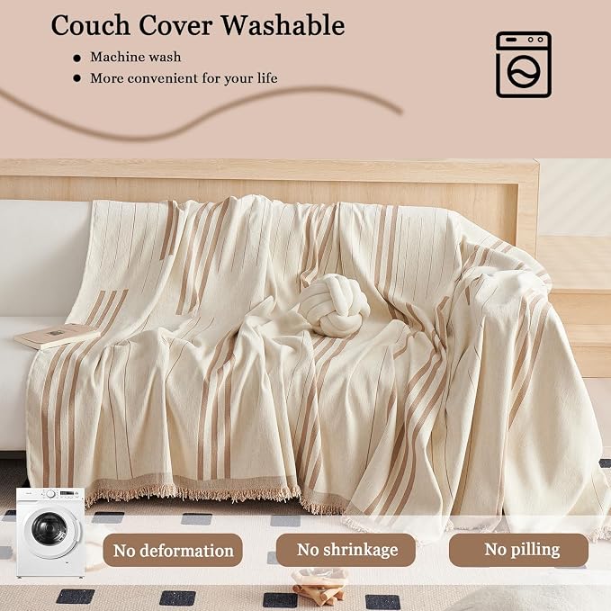DREAMINGO Couch Cover Reversible Chenille 3 Seat Sofa Covers - Image 7