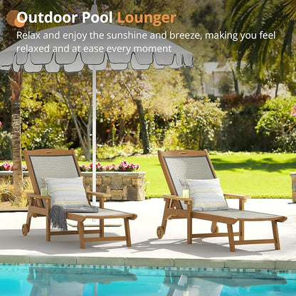 LUE BONA Chaise Lounge Chair Outdoor Set of 4, HDPS and HDPE Wicker Material - Image 2