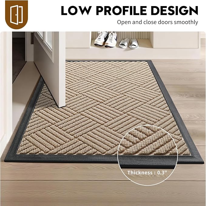 Front Door Mat, Heavy Duty Waterproof Doormat 61.5"x36", Stain Fade Resistant - Image 4