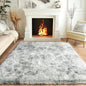 Fluffy Area Rug for Bedroom 4x6, Indoor Plush Carpet, Tie Dye Grey | Shag Soft by PIONBLANK