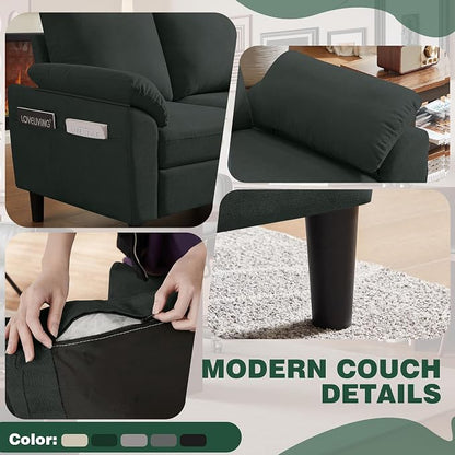 79" Convertible Sectional Sofa Set, Modern Linen Small L Shaped Couch - Image 5