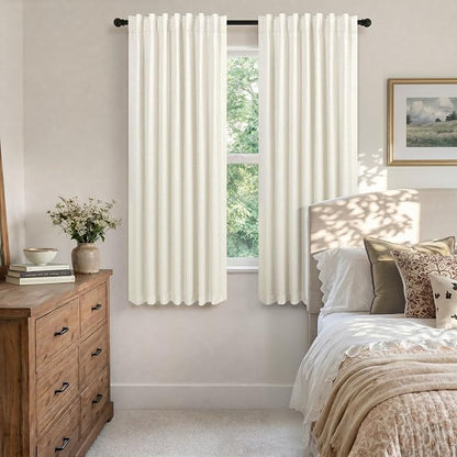 Room Darkening Curtains 63 Inches Long Small Bay Window Dining Room Curtains - Image 7