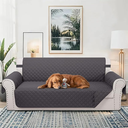 Reversible Couch Cover for 3 Cushion, Dark Grey | Couch Cover for Sofa - Image 2