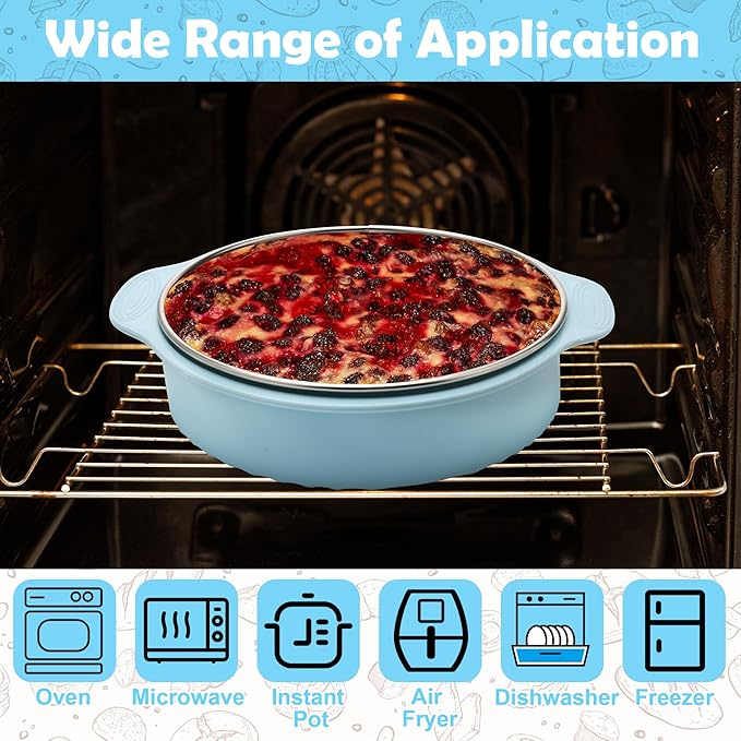 9 Inch Springform Pan with Silicone Pan Protector, 304 Stainless Steel Nonstick Leakproof Springform Cake Pan with Removable Bottom with 50pcs Parchment Paper