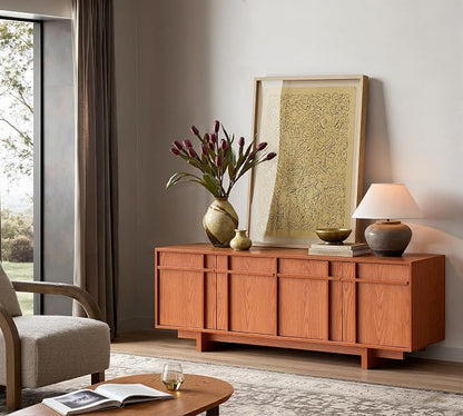 TV Stand for 75 Inch TV, Mid Century Modern TV Stand - Image 7