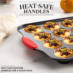 Tiawudi Muffin Pan, Nonstick Cupcake Pan Set, 2 Pack Heavy Duty Muffin Tins for Baking, 12-Cup Regular and 24-Cup Mini Bareware Tray with Silicone Grip Handles