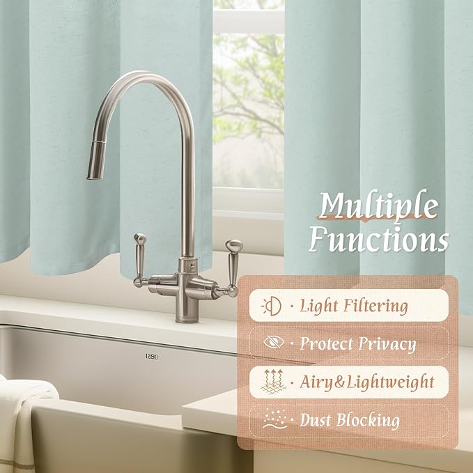 48 Inch Length Short Window Linen Curtains - Image 9