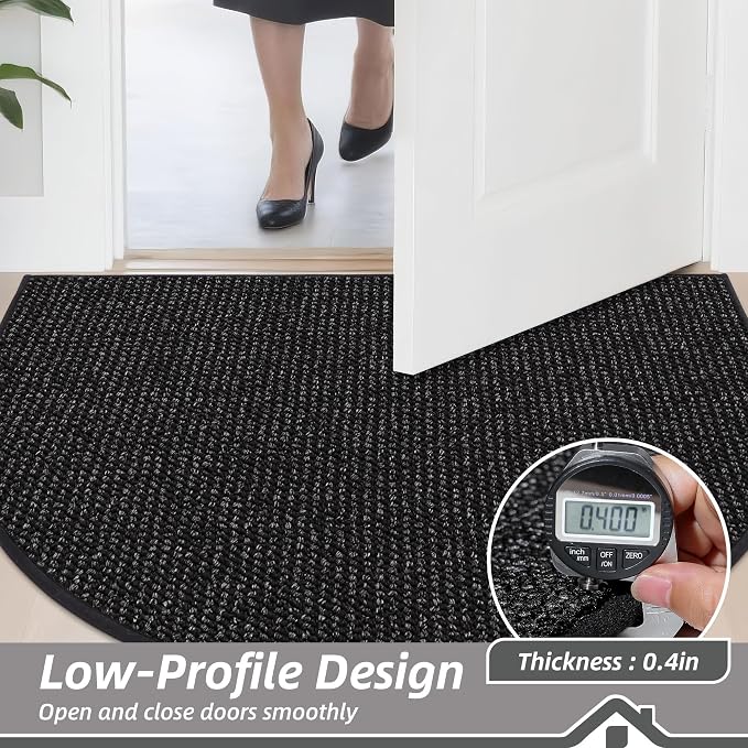 BEQHAUSE Dirt Trapper Door Mat 32" x 48" Half Circle Non Slip Rugs, Absorbent - Image 5