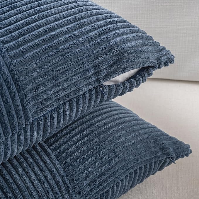 Fancy Homi 2 Packs Dusty Blue Long Lumbar Decorative Throw Pillow Covers 12x24 - Image 4