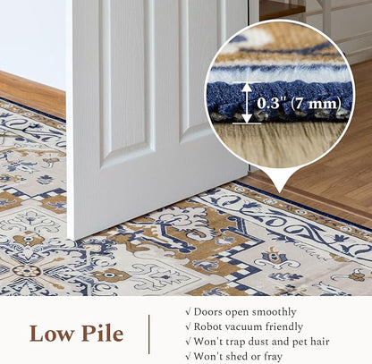 Rugflix 9x12 Area Rugs for Living Room, Washable Light Brown Large Rug | - Image 4