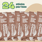 Copper Cow Coffee Sweetened Mocha Milk Creamer Singles (24 pack) | Vietnamese Inspired Coffee Creamer, All Natural Creamer Packets for Pour Overs & Lattes | No Refrigeration Needed