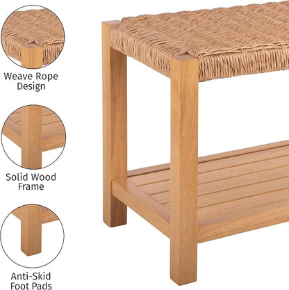 Alaterre Furniture Newport 40 Inch Solid Wood Entryway Bench - Image 4