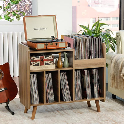 Record Player Stand, Large Record Player Table Cabinet - Image 3