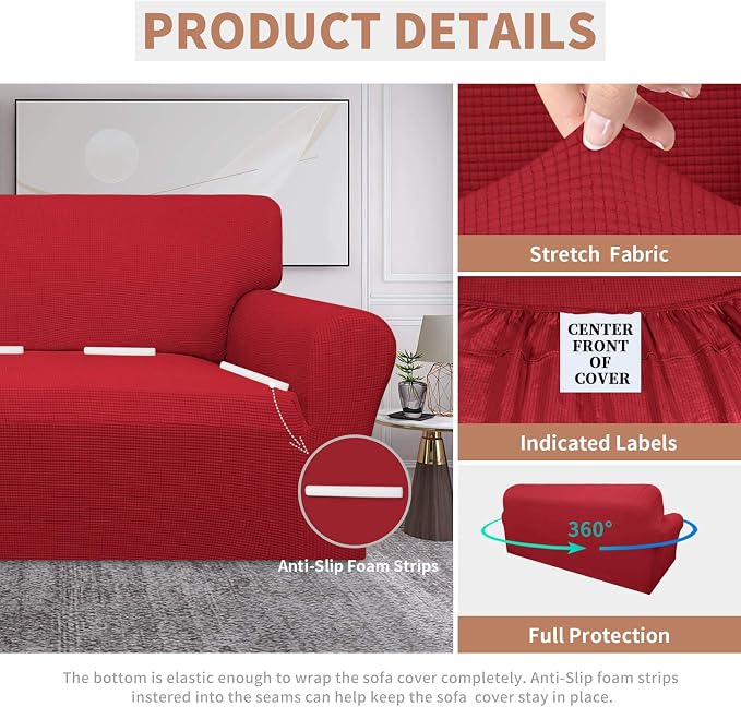 Easy-Going 100% Waterproof Couch Cover, 3 Cushion Couch Slipcover - Image 4