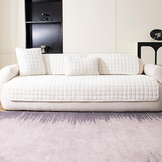 Velvet Couch Cover, Washable Sectional Sofa Cover, Anti Slip Sofa Slipcover - Image 8
