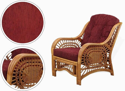 Malibu Lounge Living Accent Armchair Natural Rattan Wicker Handmade Design - Image 3
