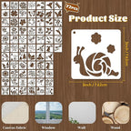 72 Pcs Botanical Stencils Set, Reusable Butterfly & Flower Painting Templates - Leaf, Dragonfly, Wildflower Nature Crafts Kit for Wall Murals, Fabric Art, Wood Signs, Kids Classroom Projects