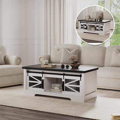 47.2" Lift Top Coffee Table, Hidden Storage Compartment, Lifting Tabletop by Unknown