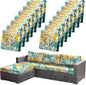CALBODE 14pcs Outdoor Tropical Plant Printed Sofa Seat Cushion Covers Strechable by CALBODE