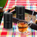 Tanlade 10 Pcs Tea Tin Canister Metal Round Can with Airtight Lid Double Sealed Tea Tin Canisters, with 1 Erasable Chalk Marker and 16 Stickers for Loose Leaf Coffee Sugar, 16 oz