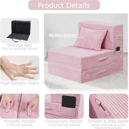 Folding Sofa Bed, 4 in 1 Convertible Sleeper Chair - Image 7