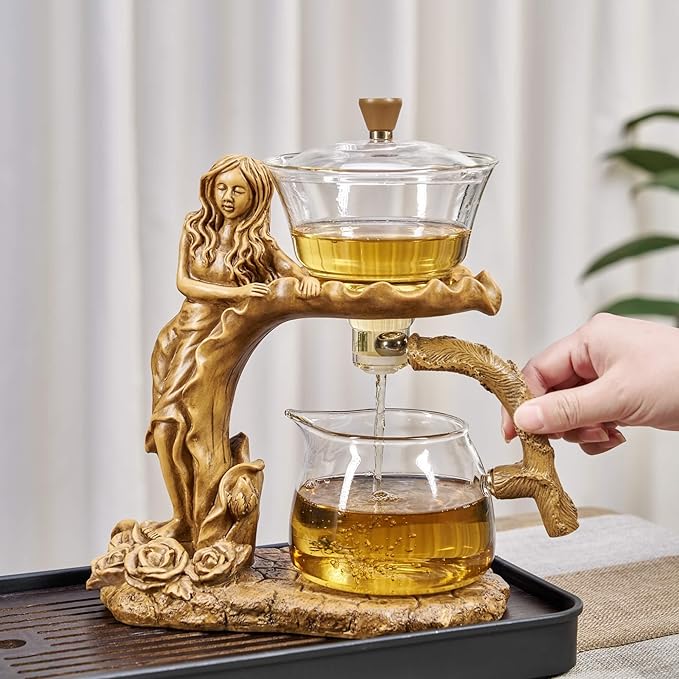 Glass Teapot Set with Infuser Semi Automatic Tea Set Magic Teapot (Beauty)