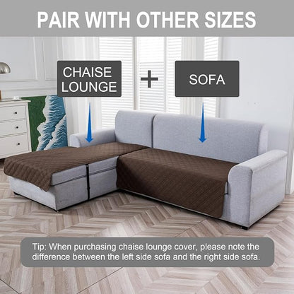 Genina L Shape Couch Cover, Sectional Couch Chaise Covers, Waterproof Washable - Image 2