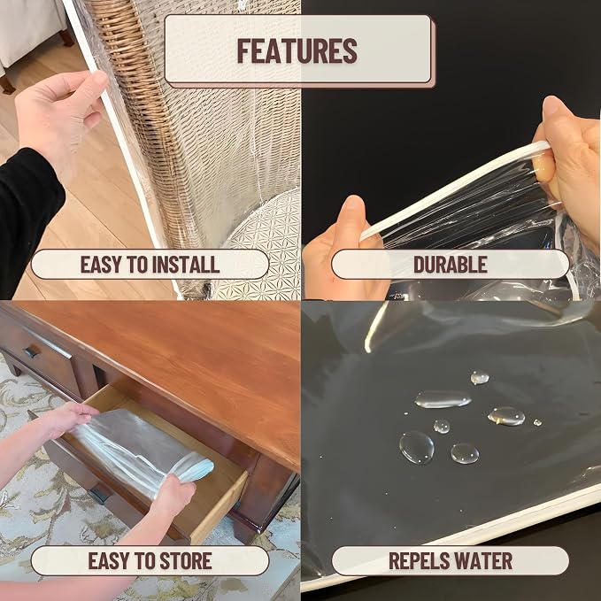 Evelots 2-Pack Clear PVC Dining Chair Covers, Spill-Resistant Protectors | - Image 5