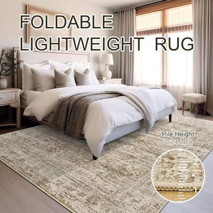 Soalmost Washable Area Rug 8x10 Large Soft Brown Rugs - Image 6