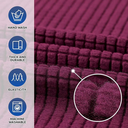 Stretch Oversized Couch Covers for Sofa Slipcover, Wine | 1-Piece Washable Sofa - Image 3