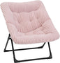 Comfy Saucer Chair for Adults, Soft Faux Fur Bedroom Chair, Accent Dorm Chairs by MordchilHF