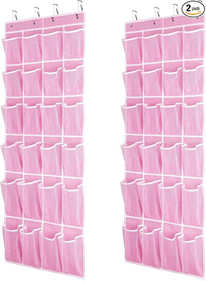 SAVERHO 2 Pack Hanging Shoe Organizer，Over Door Shoe Organizer by SAVERHO