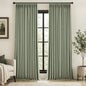 MIULEE Sage Green Pinch Pleated 100% Blackout Linen Curtains 40x84 Inches | by MIULEE