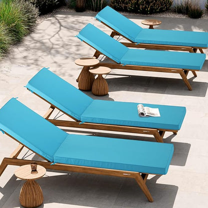Outdoor Chaise Lounge Cushion Set of 2, Fadesafe Water-Repellent Lounge Deck - Image 8