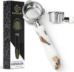 54mm Bottomless Portafilter Modern Handle – Includes Stainless Steel Naked Basket – Fits Breville Barista Express & 54mm Breville Espresso Machines - Espresso Machine Accessories – White