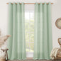 Linen Curtains 90 Inch Length for Living Room 2 Panels, Fresh Green Bronze by LAMIT