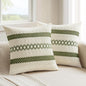 MIULEE Set of 2 Moss Green Boho Decorative Pillow Covers 20x20 Inch | Farmhouse by MIULEE