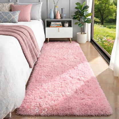Pink Runner Rugs for Girls Bedroom, Plush Fluffy Hallway Rug 2x6 Ft | Kawaii by PAGISOFE