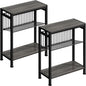 End Table Set of 2 for Small Space, 3-Tier Narrow Side Table by HOME