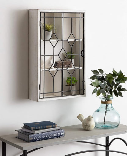 Kate and Laurel Megara Decorative Wooden Wall Hanging Curio Cabinet - Image 2