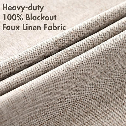 MIULEE 100% Blackout Linen Curtains - Image 5